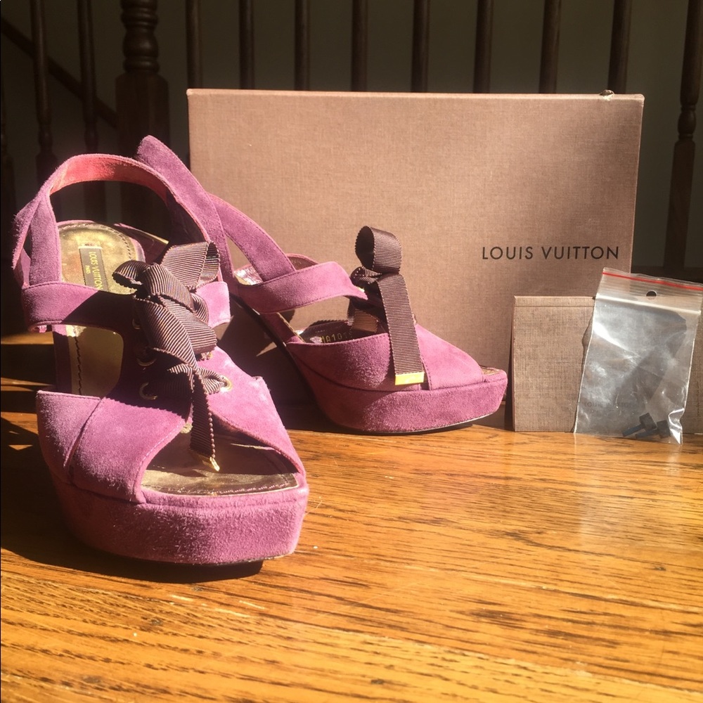 Louis Vuitton purple suede heels